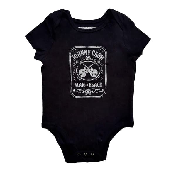 Johnny Cash Childrens/Kids Man In Black Babygrow