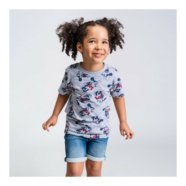 Børne Kortærmet T-shirt Minnie Mouse Grå - 3 år