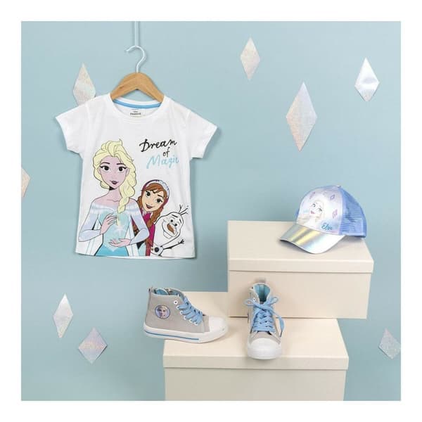 Børne Kortærmet T-shirt Frozen Hvid - 3 år