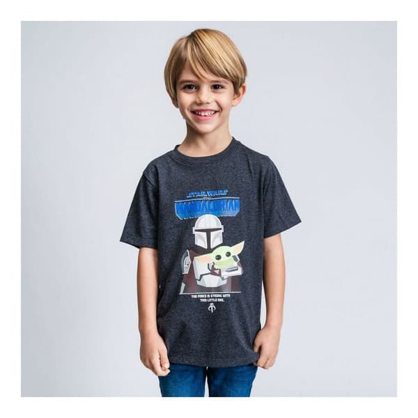 Børne Kortærmet T-shirt The Mandalorian Sort - 8 år