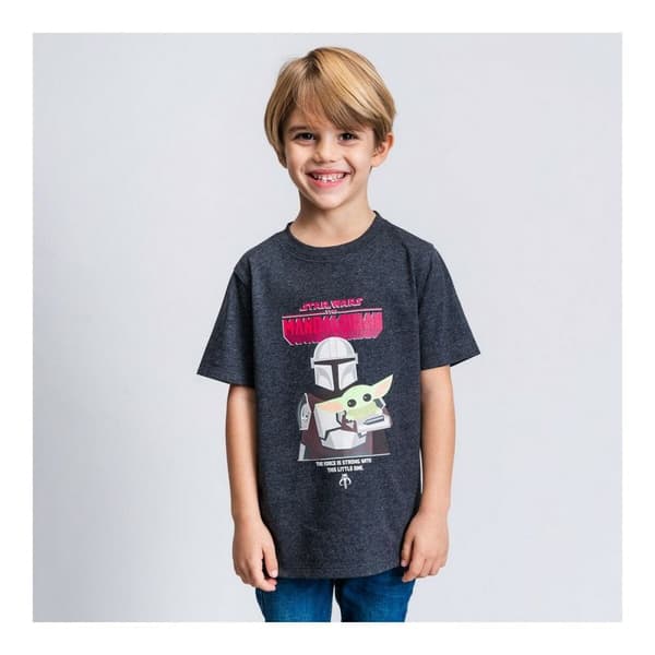 Børne Kortærmet T-shirt The Mandalorian Sort - 8 år