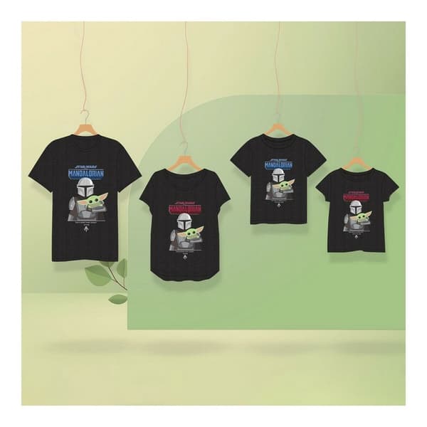 Børne Kortærmet T-shirt The Mandalorian Sort - 6 år
