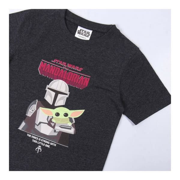 Børne Kortærmet T-shirt The Mandalorian Sort - 6 år