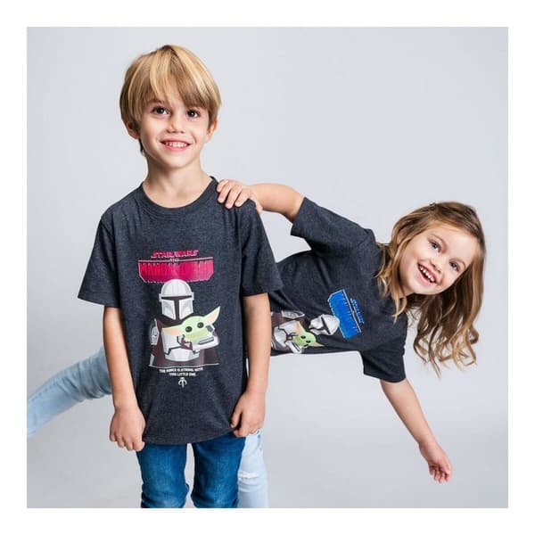 Børne Kortærmet T-shirt The Mandalorian Sort - 6 år