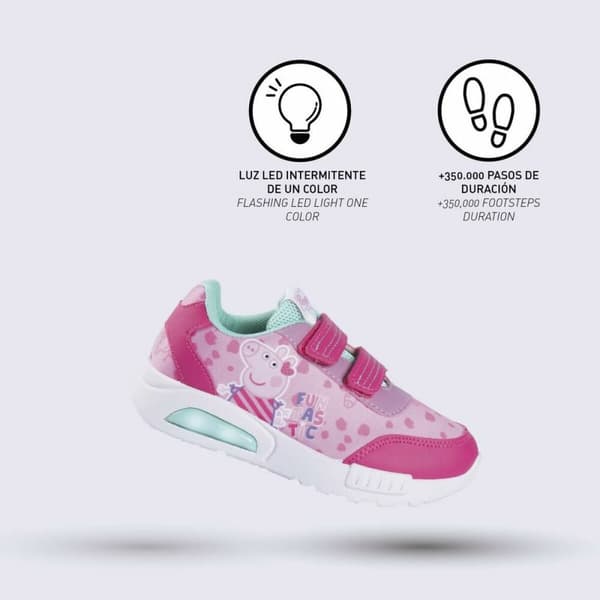 Afslappende sko med LED-lys Peppa Pig Pink - 27