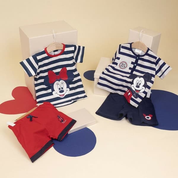 Sæt med tøj Minnie Mouse Rød Marineblå - 6 måneder