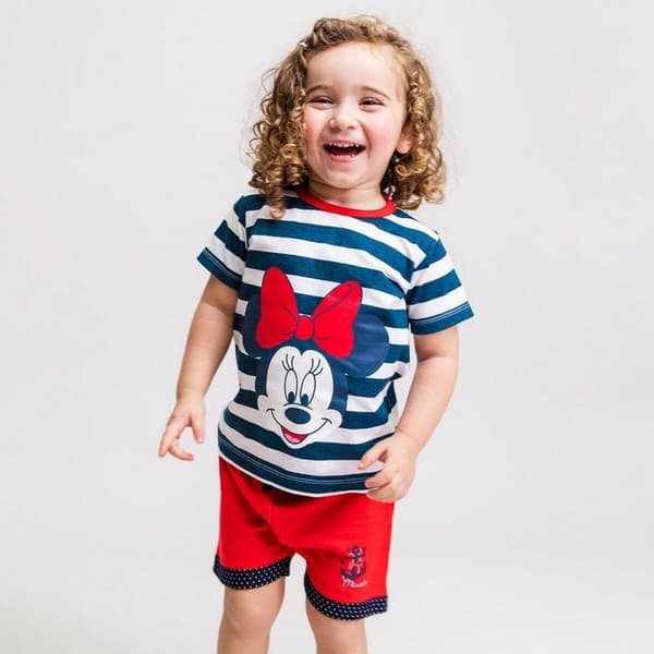 Sæt med tøj Minnie Mouse Rød Marineblå - 6 måneder