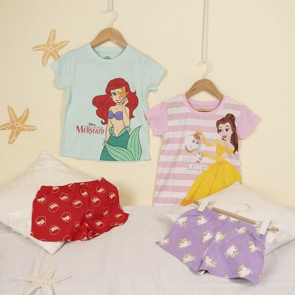 Børnepyjamasser Princesses Disney Rød Grøn Lysegrøn - 3 år