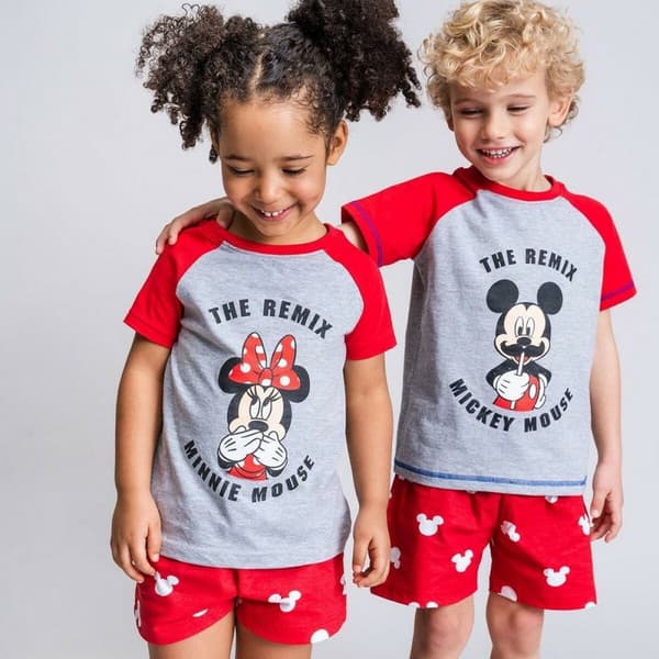 Børnepyjamasser Minnie Mouse Rød Grå - 3 år