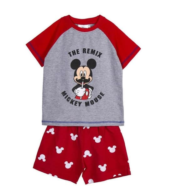Børnepyjamasser Mickey Mouse Rød Grå - 6 år