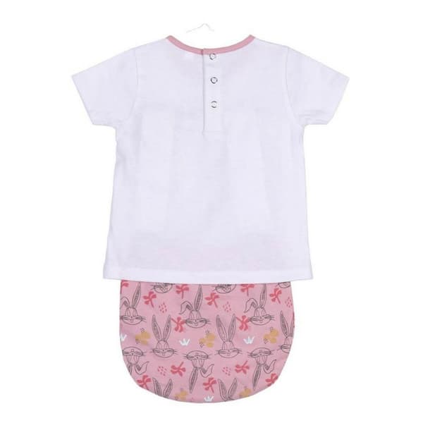 Sæt med tøj Looney Tunes Baby Hvid Pink - 0 måneder
