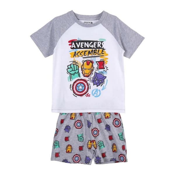 Børnepyjamasser The Avengers Hvid Grå - 5 år
