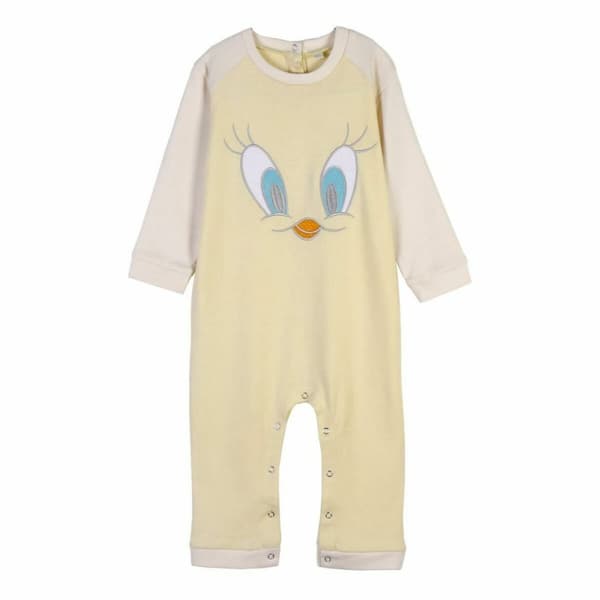 Langærmet sparkedragt til baby Looney Tunes Gul - 24 måneder