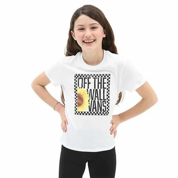 Børne Kortærmet T-shirt Vans Sunlit Crew Hvid - XL