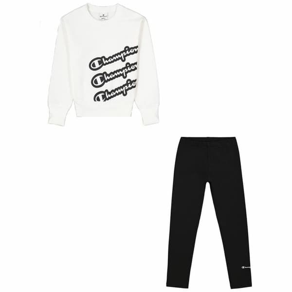 Træningsdragt til børn Champion Hvid/Sort - 2XL