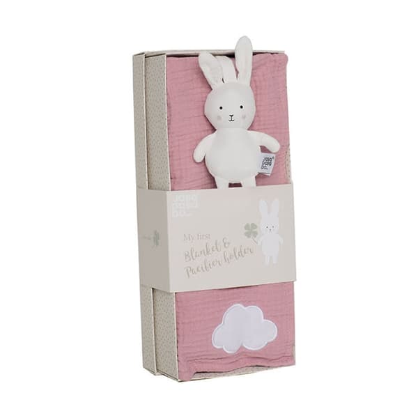 Presentkit Babyfilt Rosa & Bunny Nappkompis - Jabadabado