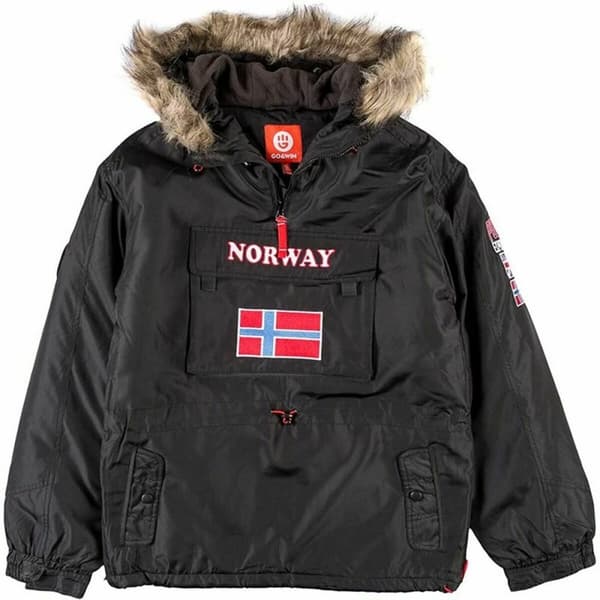 Unisex Parka jakke Go & Win Noreg Sort Børns - 16 år