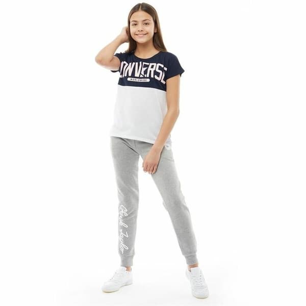 Børne Kortærmet T-shirt Converse Worldwide Mørkeblå - 8-10 år