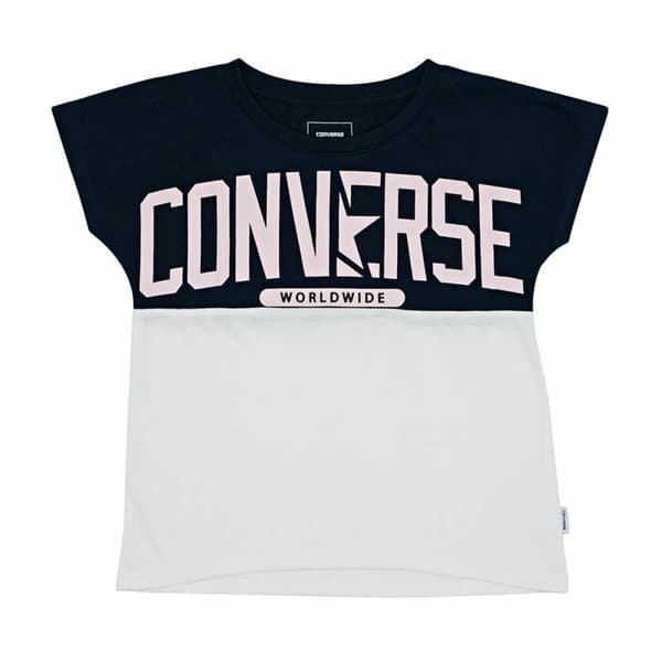 Børne Kortærmet T-shirt Converse Worldwide Mørkeblå - 8-10 år
