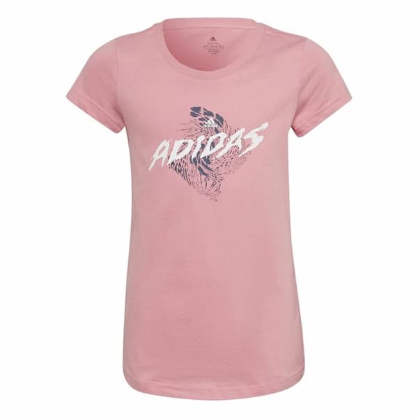 Børne Kortærmet T-shirt Adidas Graphic Pink - 8-9 år
