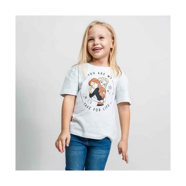 Børne Kortærmet T-shirt Frozen Lyseblå - 7 år