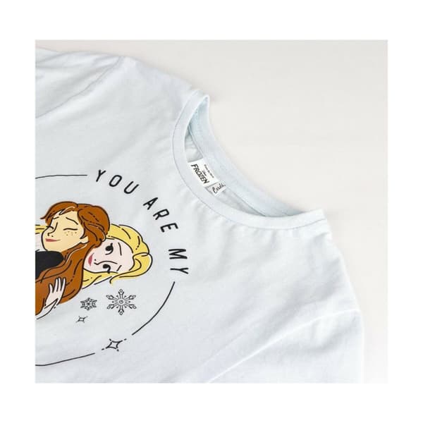 Børne Kortærmet T-shirt Frozen Lyseblå - 6 år