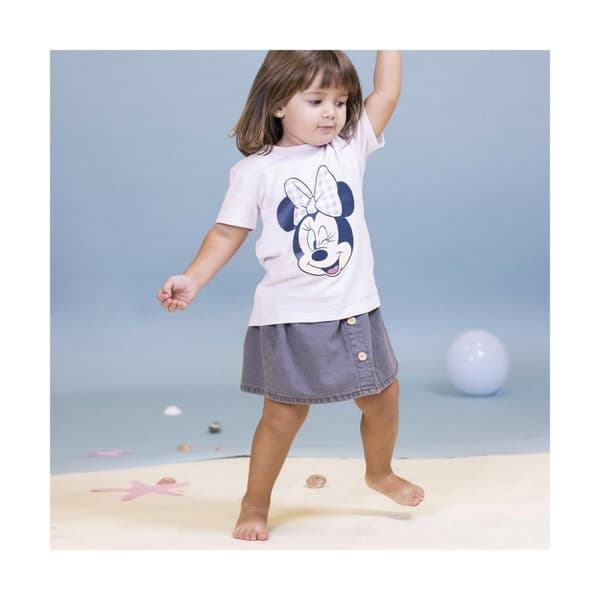 Børne Kortærmet T-shirt Minnie Mouse Lilla - 48 Måneder