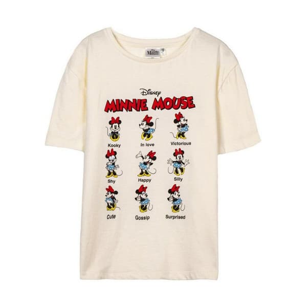 Børne Kortærmet T-shirt Minnie Mouse Beige - 12 år