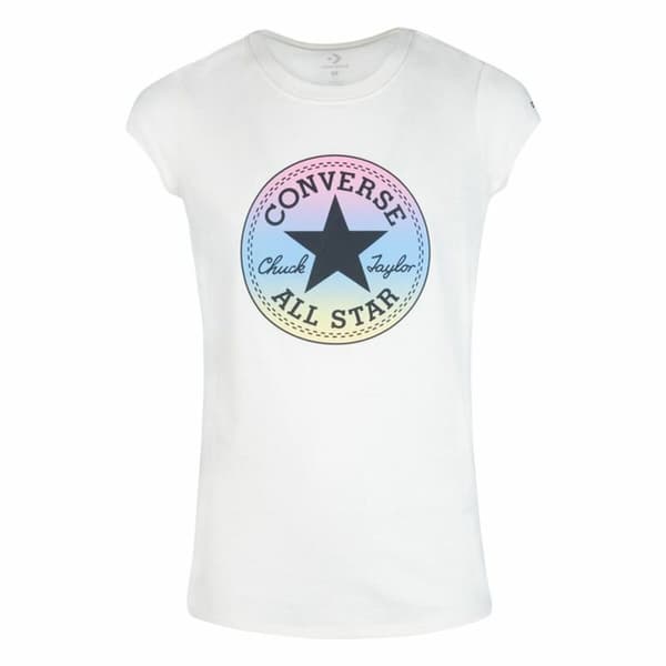 Børne Kortærmet T-shirt Converse Chuck Patch GFX Hvid - 12-13 år