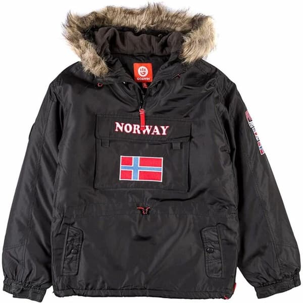 Unisex Parka jakke Go & Win Noreg Børns Sort - 16 år