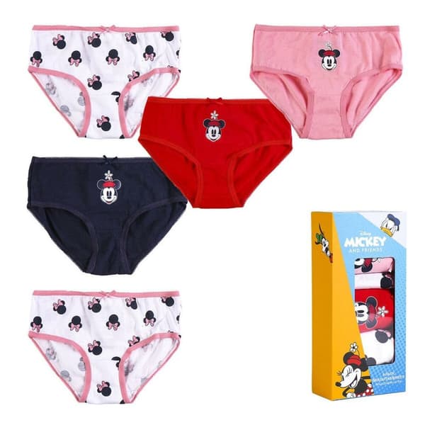 Pakke med trusser til piger Minnie Mouse 5 enheder Multifarvet - 6-8 år