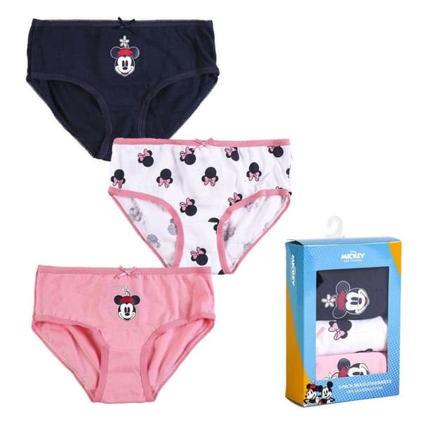 Pakke med trusser til piger Minnie Mouse 3 enheder Multifarvet - 6-8 år