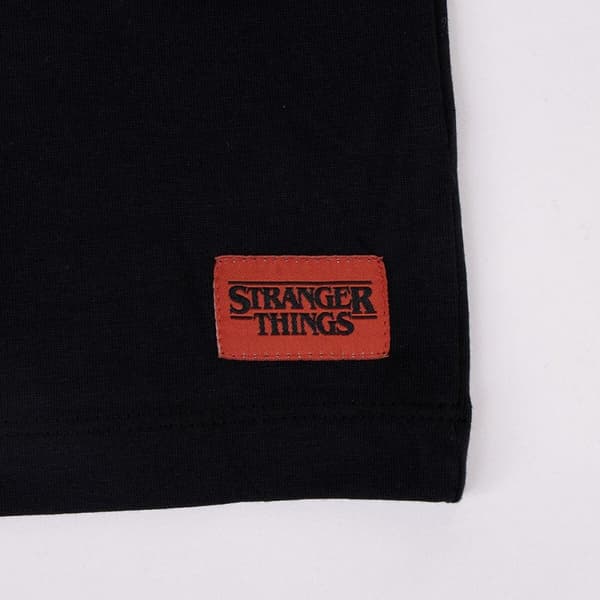 Børne Kortærmet T-shirt Stranger Things Sort - L