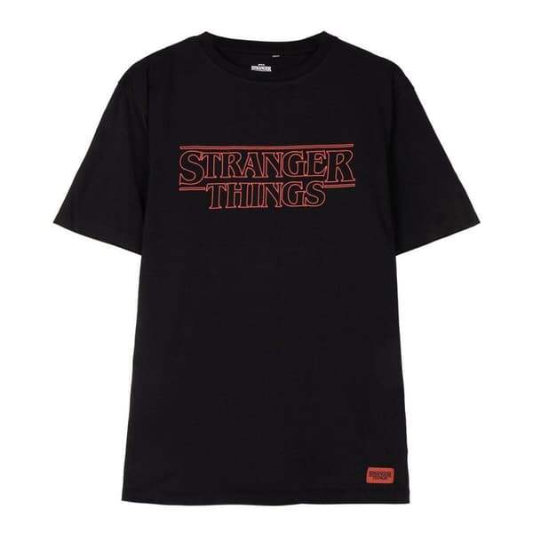 Børne Kortærmet T-shirt Stranger Things Sort - L