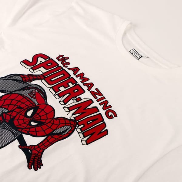 Børne Kortærmet T-shirt Spiderman Hvid - XXL