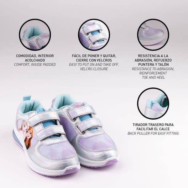 LED Træningssko Frozen Velcro Sølvfarvet - 31