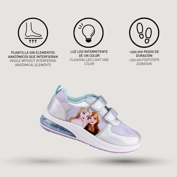 LED Træningssko Frozen Velcro Sølvfarvet - 31