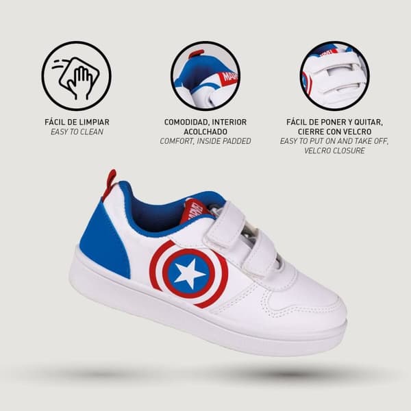 Sportssko til børn The Avengers Velcro Hvid - 26