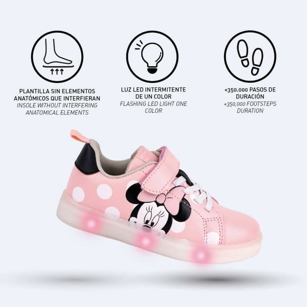 LED Træningssko Minnie Mouse Velcro Pink - 31