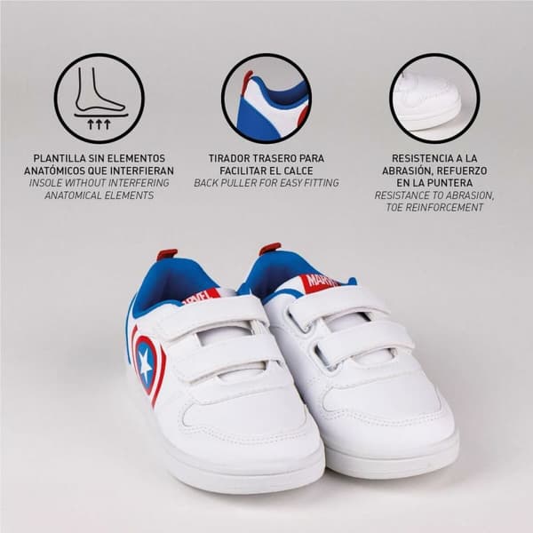 Sportssko til børn The Avengers Velcro Hvid - 29