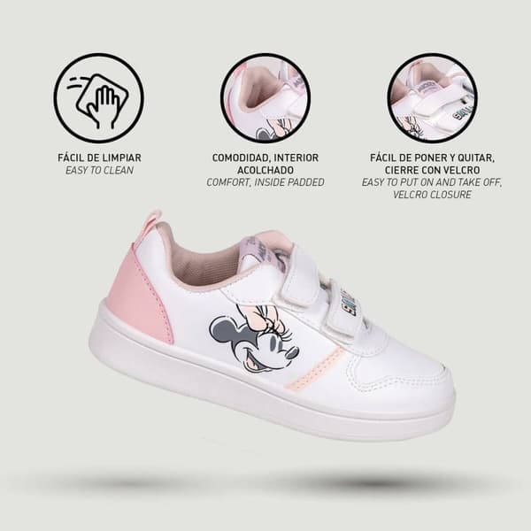 Sportssko til børn Minnie Mouse Velcro Hvid - 31