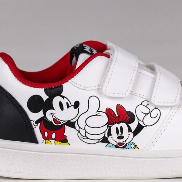 Sportssko til børn Mickey Mouse Velcro Hvid - 24
