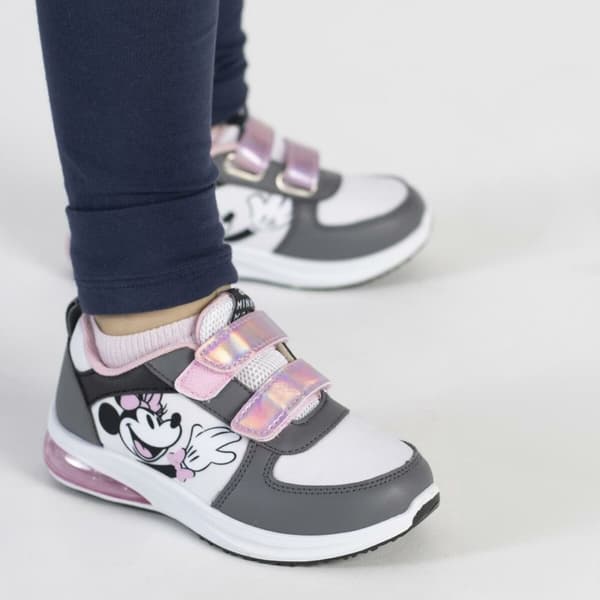 LED Træningssko Minnie Mouse Velcro Grå - 29