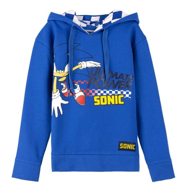 Sweatshirt med hætte til piger Sonic Blå - 6 år