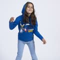 Miniatyrbillede 3 af 5: Sweatshirt med hætte til piger Sonic Blå - 12 år