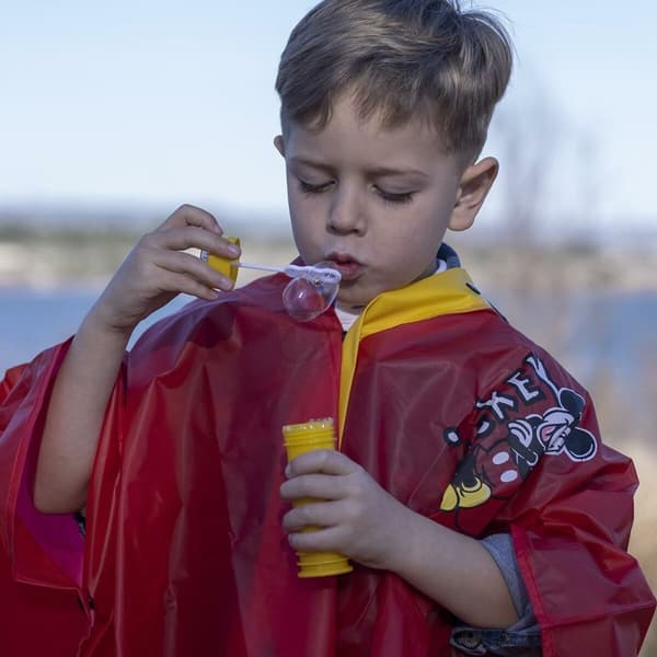 Vandtætte Poncho med Hætte Mickey Mouse Rød - 5-6 år