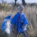 Miniatyrbillede 3 af 6: Vandtætte Poncho med Hætte Sonic Blå - 3-4 år