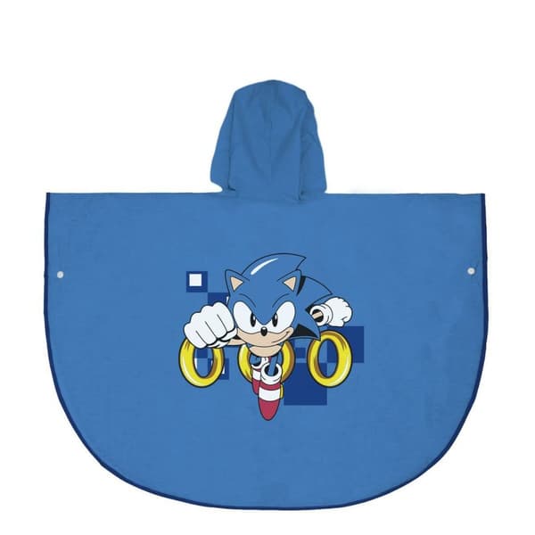Vandtætte Poncho med Hætte Sonic Blå - 3-4 år