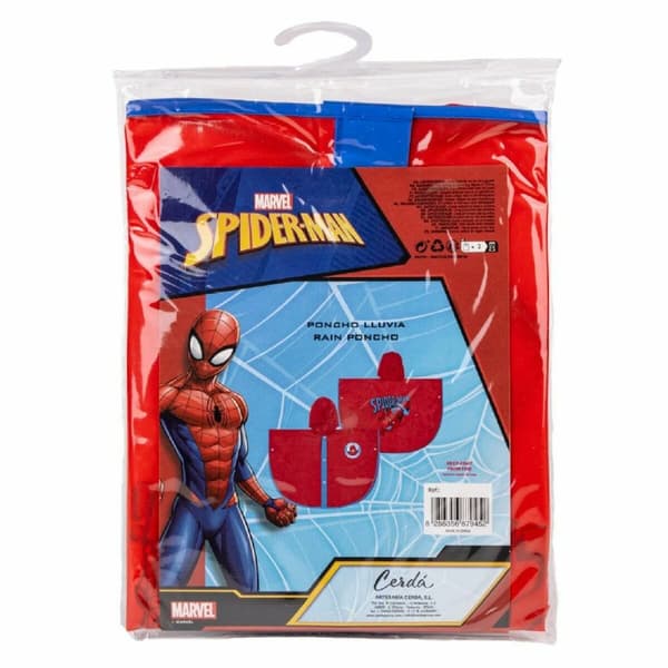 Vandtætte Poncho med Hætte Spider-Man Rød - 3-4 år