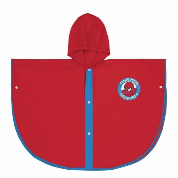 Vandtætte Poncho med Hætte Spider-Man Rød - 3-4 år